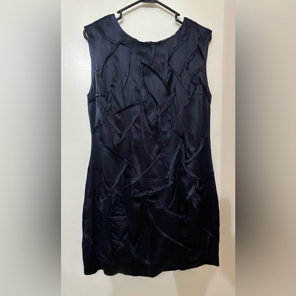 Alice + Olivia Women Navy Blue Sleeveless Silk Dress Size Medium Party Wedding